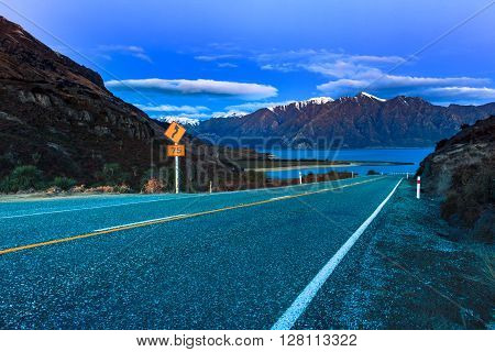 beautiful scenic of lake hawea in south island new zealand once of destination to journey and visiting