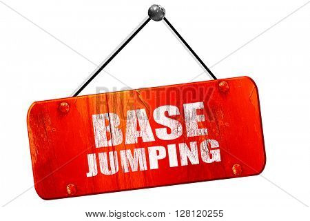 base jumping, 3D rendering, vintage old red sign