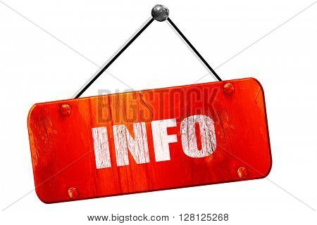 info, 3D rendering, vintage old red sign