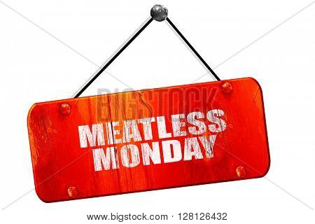meatless monday, 3D rendering, vintage old red sign