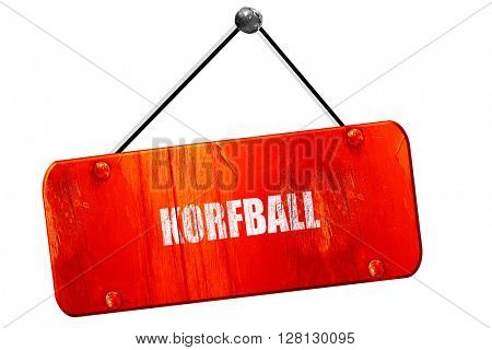 korfball sign , 3D rendering, vintage old red sign