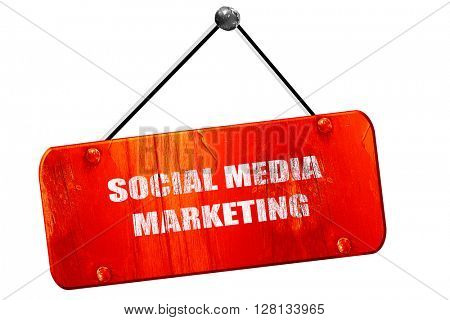 social meda marketing, 3D rendering, vintage old red sign