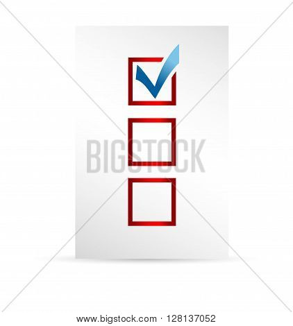 template ballot paper. Elections icons. check marks. Vector.