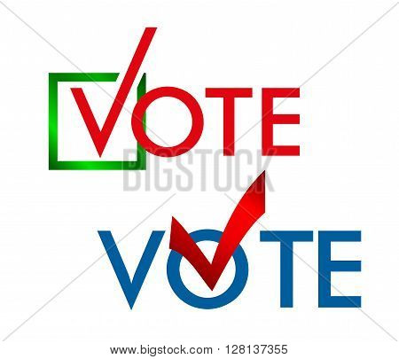 Voting Symbols vector design. template Elections icons. check marks. Vector. cast your vote.