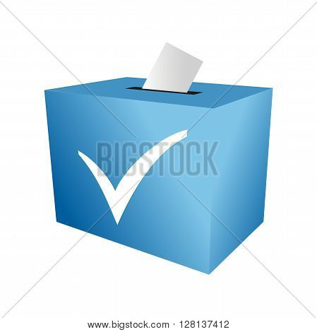 Cast your vote. ballot paper. putting voting paper in the ballot box blue.