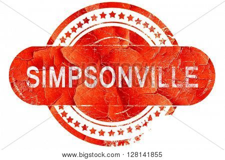 simpsonville, vintage old stamp with rough lines and edges