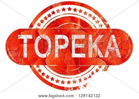 topeka, vintage old stamp with rough lines and edges