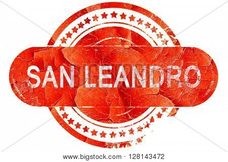 san leandro, vintage old stamp with rough lines and edges