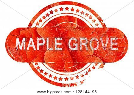 maple grove, vintage old stamp with rough lines and edges
