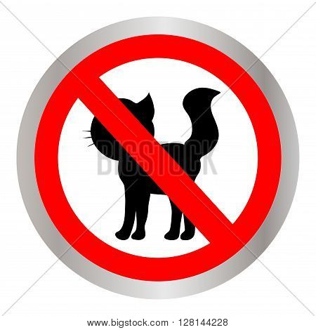 No cats sign, do not allowed. Vector illustration.