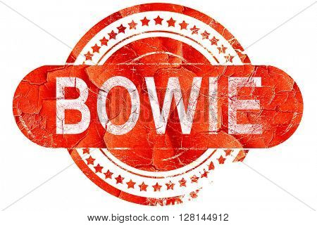 bowie, vintage old stamp with rough lines and edges