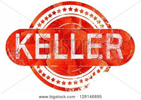 keller, vintage old stamp with rough lines and edges