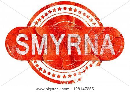 smyrna, vintage old stamp with rough lines and edges