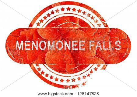 menomonee falls, vintage old stamp with rough lines and edges
