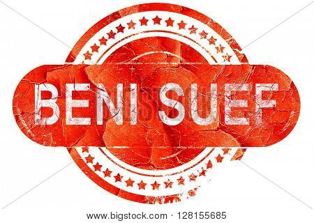 beni suef, vintage old stamp with rough lines and edges
