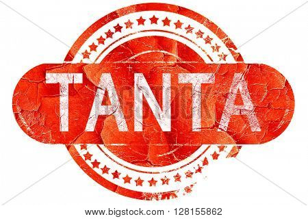 tanta, vintage old stamp with rough lines and edges