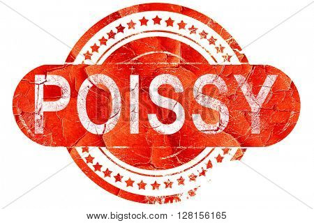 poissy, vintage old stamp with rough lines and edges