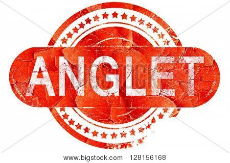 anglet, vintage old stamp with rough lines and edges