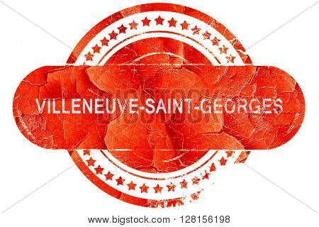 villeneuve-saint-georges, vintage old stamp with rough lines and