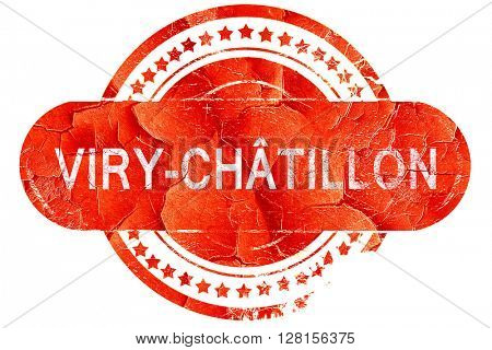 viry-chatillon, vintage old stamp with rough lines and edges