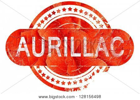 aurillac, vintage old stamp with rough lines and edges