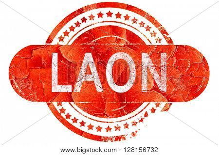 laon, vintage old stamp with rough lines and edges