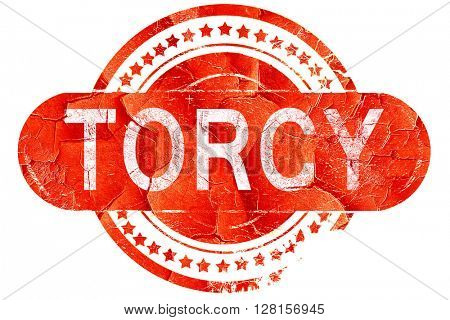 torcy, vintage old stamp with rough lines and edges