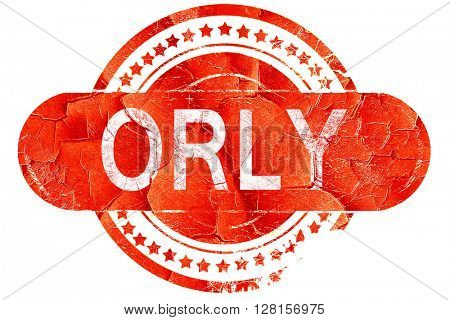 orly, vintage old stamp with rough lines and edges