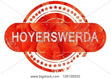 Hoyerswerda, vintage old stamp with rough lines and edges