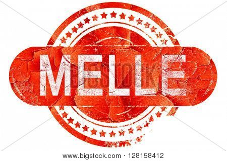 Melle, vintage old stamp with rough lines and edges