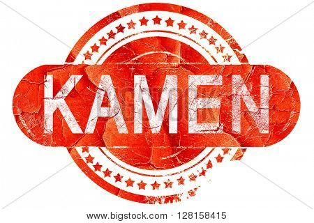 Kamen, vintage old stamp with rough lines and edges