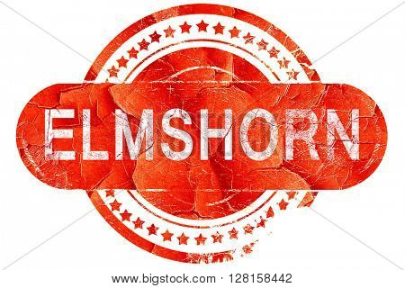Elmshorn, vintage old stamp with rough lines and edges
