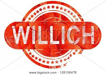 Willich, vintage old stamp with rough lines and edges
