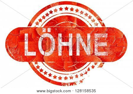 Lohne, vintage old stamp with rough lines and edges