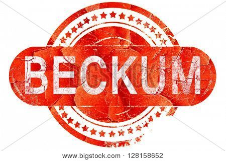 Beckum, vintage old stamp with rough lines and edges