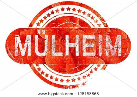 Mulheim, vintage old stamp with rough lines and edges