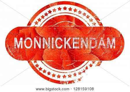 Monnickendam, vintage old stamp with rough lines and edges