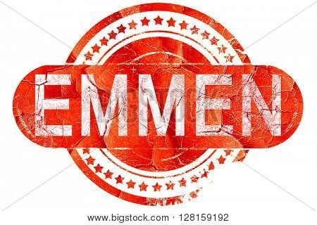 Emmen, vintage old stamp with rough lines and edges