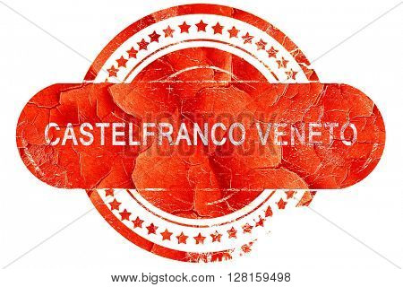 Castelfranco veneto, vintage old stamp with rough lines and edge