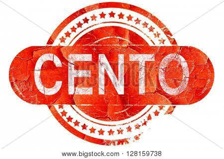 Cento, vintage old stamp with rough lines and edges