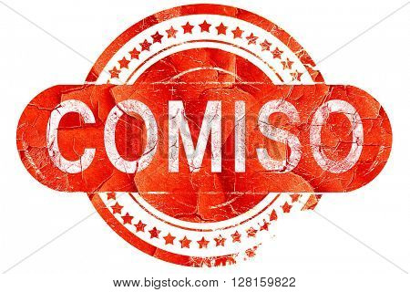 Comiso, vintage old stamp with rough lines and edges