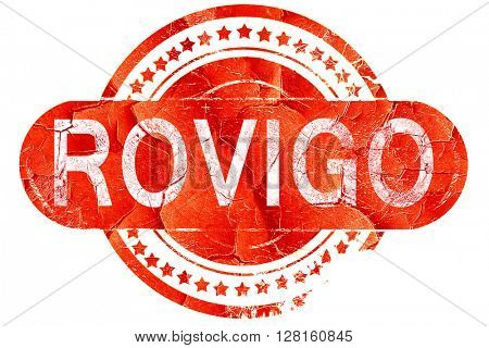 Rovigo, vintage old stamp with rough lines and edges
