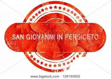 San giovanni in persiceto, vintage old stamp with rough lines an