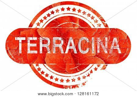 Terracina, vintage old stamp with rough lines and edges