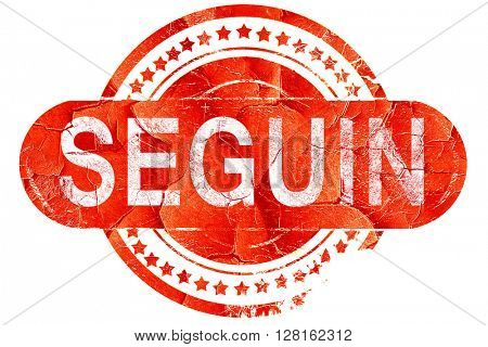 seguin, vintage old stamp with rough lines and edges