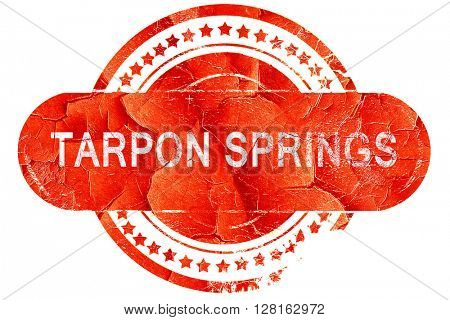 tarpon springs, vintage old stamp with rough lines and edges