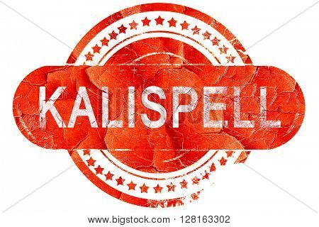 kalispell, vintage old stamp with rough lines and edges