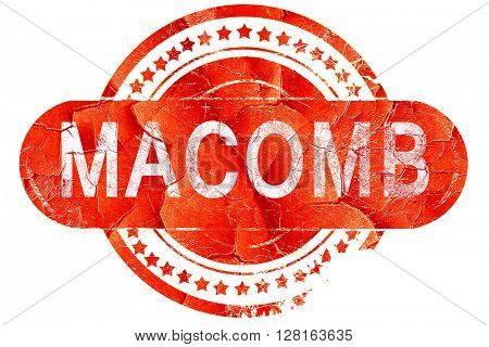 macomb, vintage old stamp with rough lines and edges