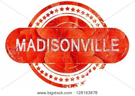 madisonville, vintage old stamp with rough lines and edges