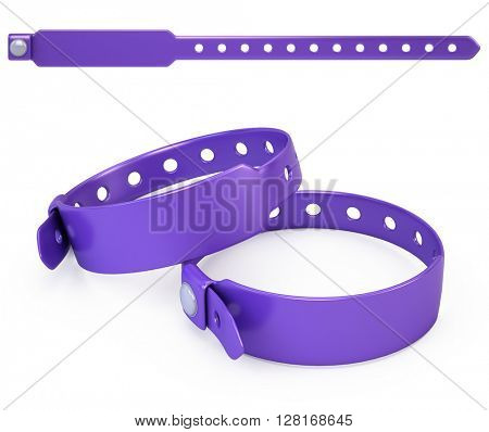blank bracelet isolated on white - 3d render